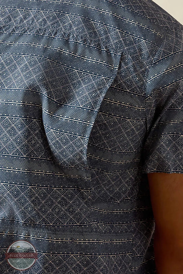 Ariat Men's Printed VentTEK Outbound Fitted Shirt in Dark Denim venTEK view