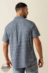 Ariat Men's Printed VentTEK Outbound Fitted Shirt in Dark Denim back view