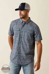 Ariat Men's Printed VentTEK Outbound Fitted Shirt in Dark Denim front view