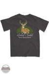Big Buck Hunter in Pepper Grey - Short Sleeve Pocket T-Shirt by Hooked &amp; Loaded Outdoors, LLC back imprint view
