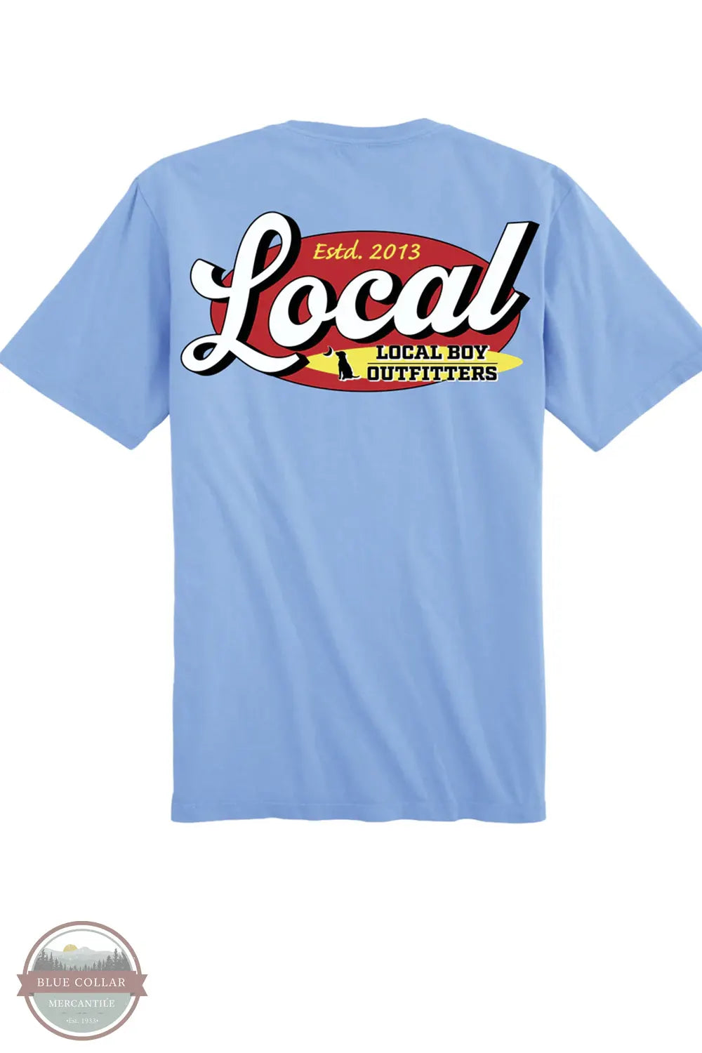 Local Boy Outfitters L1000747-WDM Raising Locals T-Shirt in Washed Denim imprint shown
