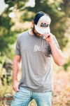 Red Dirt RDHC-T-180 Big Buck Short Sleeve T-Shirt in Gray, model front