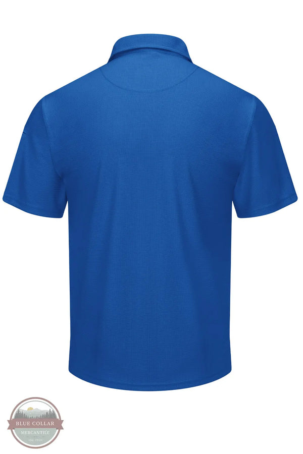 Red Kap SK90RB Men's Big &amp; Tall Short Sleeve Performance Knit Flex Series Pro Polo in Royal Blue back view