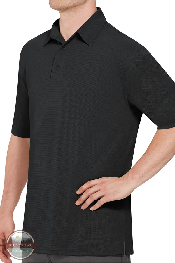 Red Kap SK90BK Men's Regular Sizes Short Sleeve Performance Knit Flex Series Pro Polo in Black on model
