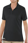 Red Kap SK91BK Women's Short Sleeve Performance Knit Flex Series Pro Polo in Black on model