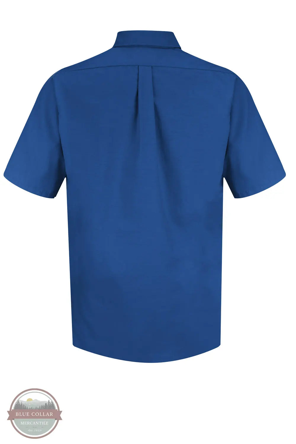 Red Kap SP80RB Men's Big & Tall Short Sleeve Poplin Dress Shirt in Royal Blue back view