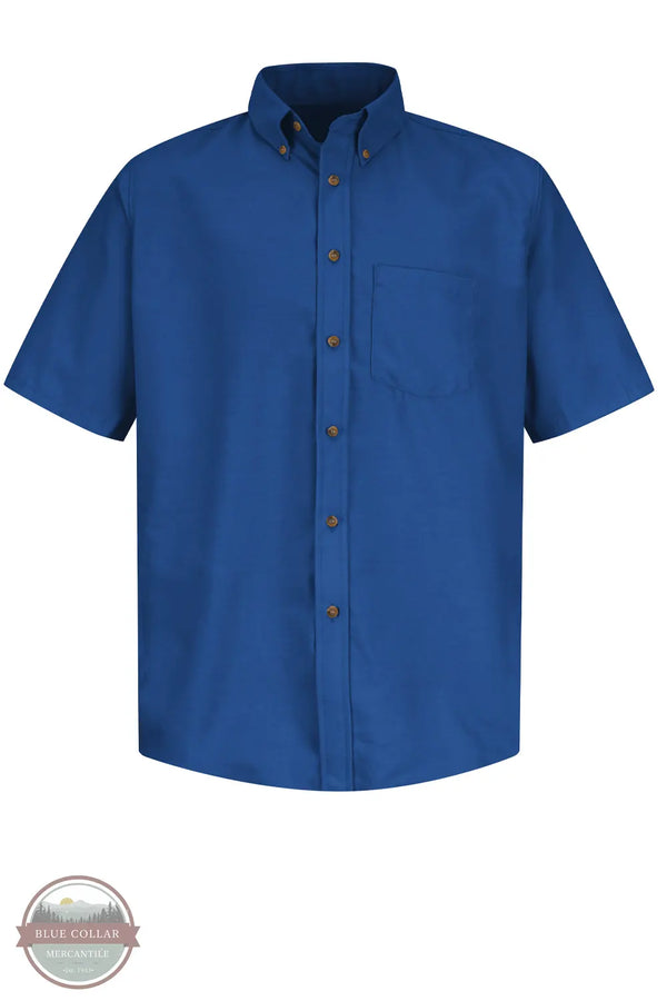 Red Kap SP80RB Men's Big &amp; Tall Short Sleeve Poplin Dress Shirt in Royal Blue front view
