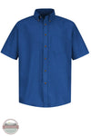 Red Kap SP80RB Men's Short Sleeve Poplin Dress Shirt in Royal Blue front view