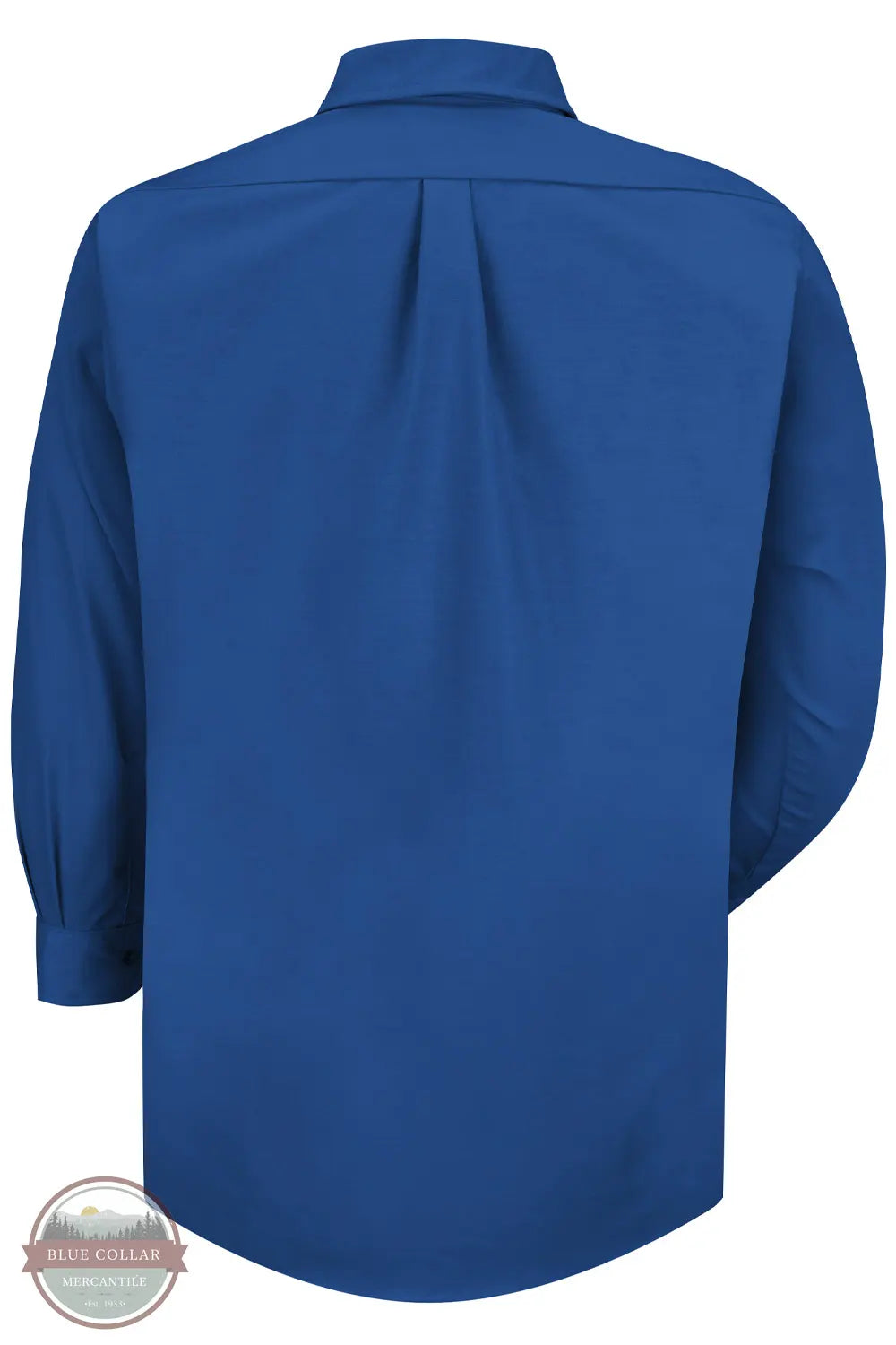 Red Kap SP90 RB Men's Big & Tall Long Sleeve Poplin Dress Shirt in Royal Blue back view