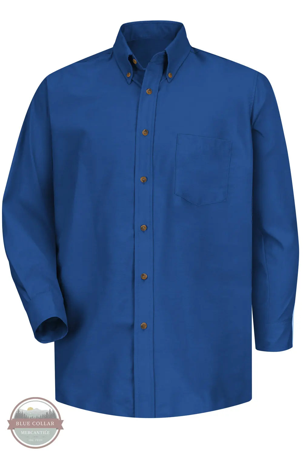 Red Kap SP90 RB Men's Big & Tall Long Sleeve Poplin Dress Shirt in Royal Blue front view