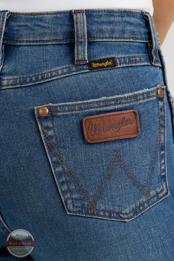 Wrangler 1011MPESY Retro Bailey Premium High Rise Slim Trouser Jeans back  pocket detailed view