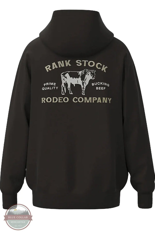 Hooey RH2602DKBR Charbray Rank Stock Hoodie in Dark Brown back print shown on product