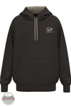Hooey RH2602DKBR Charbray Rank Stock Hoodie in Dark Brown front pocket print shown on product