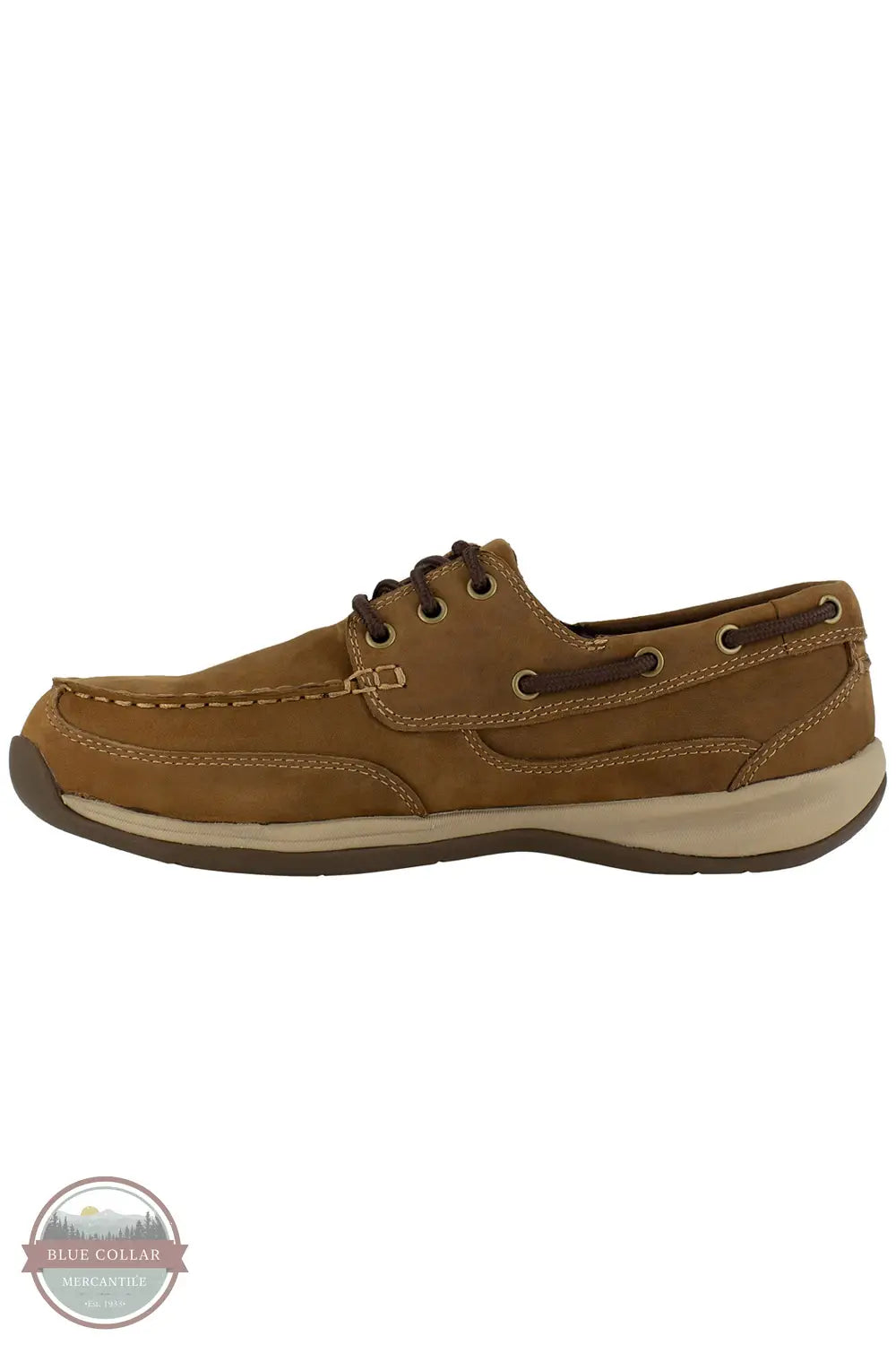 Rockport Works RK676 Sailing Club Safety Toe Work Shoe in Brown, inside