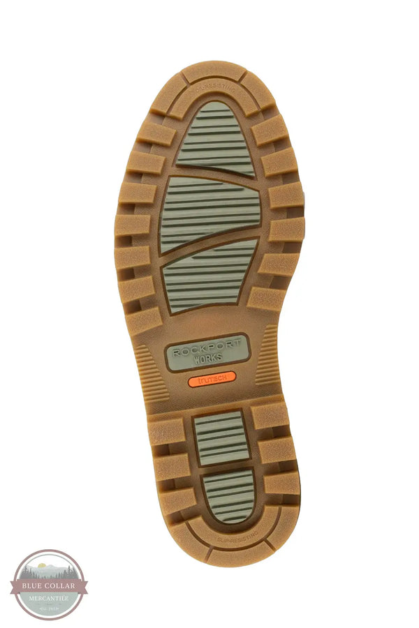 Rockport Works RK6710 Mocassin Waterproof Safety Toe Work Boots in Dark Brown, sole