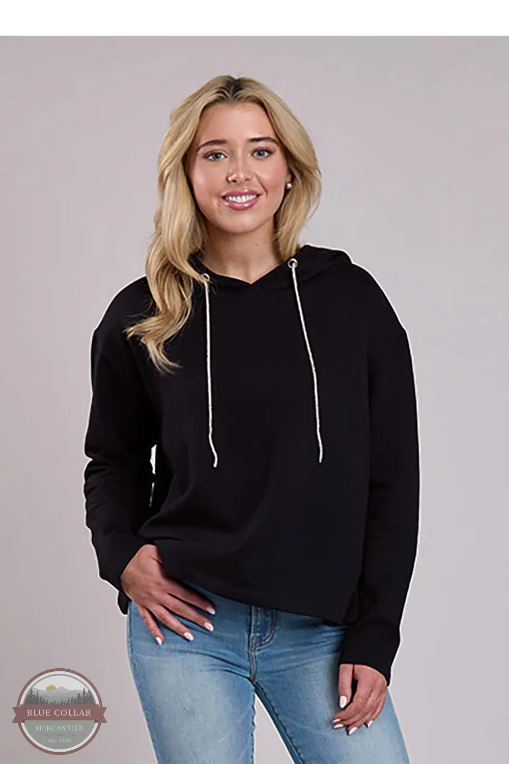 Roper 03-098-0513-6146 BL Women's Black Cotton Fleece Pullover Hoody, front