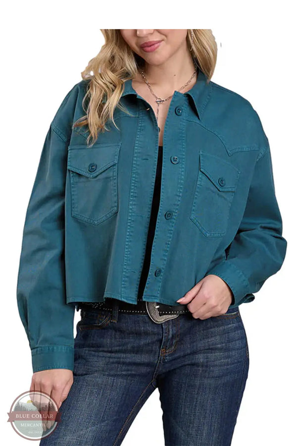 Roper 03-098-0592-6178 GR Women's Teal Cotton Twill Jacket, front