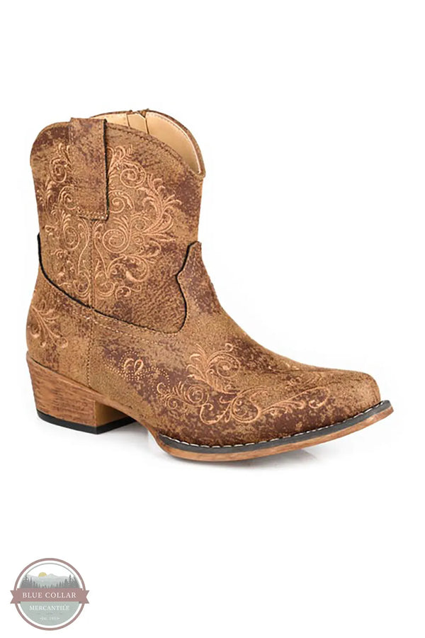 Roper 09-021-1567-3759 TA Sashay Vintage Embroidered Leather Western Shorty Boot