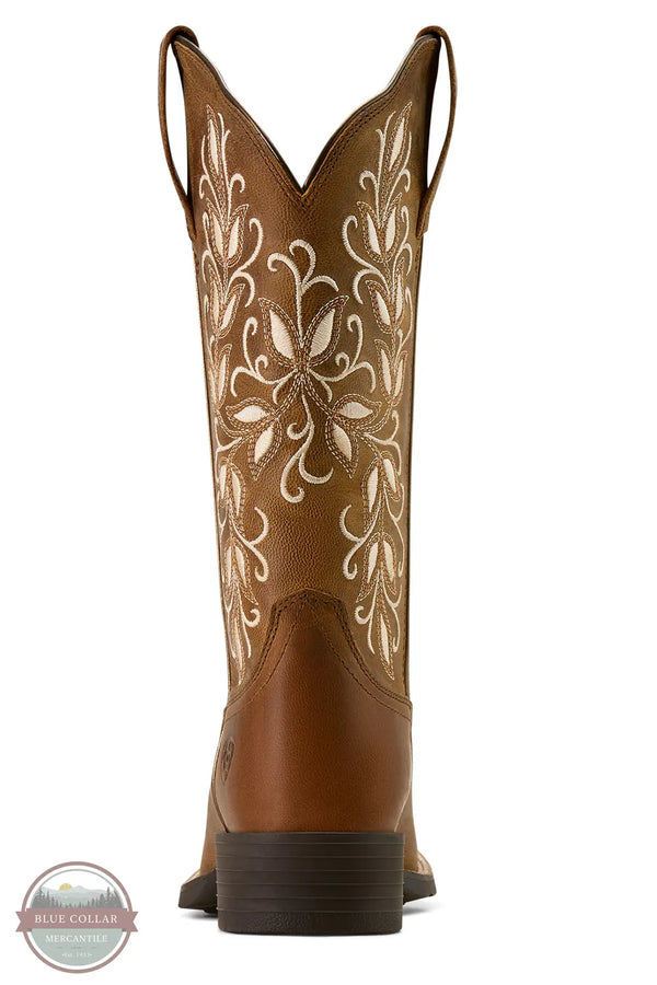 Ariat 10074320 Round Up Holly Western Square Toe Boot back heel view