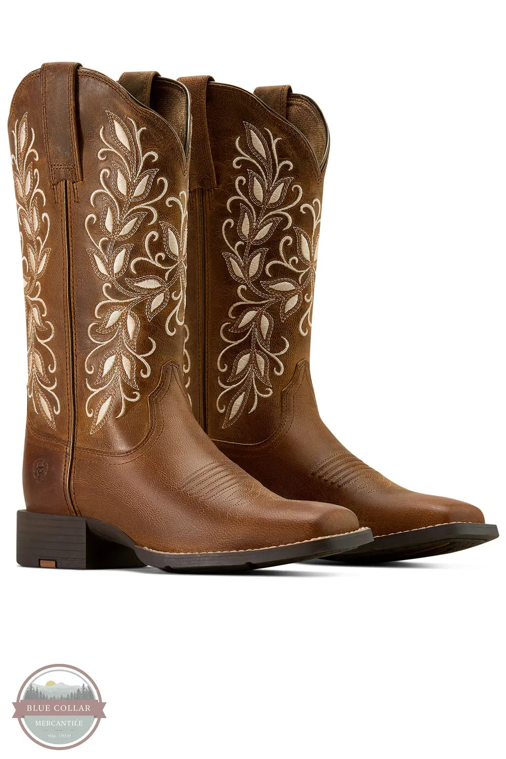 Ariat 10074320 Round Up Holly Western Square Toe Boot pair shown together