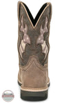Justin SE4139 Bolt Antique Brown Water Buffalo Square Composite Toe Work Boot in Antique Brown back heel view