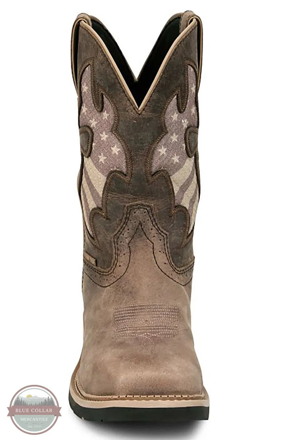 Justin SE4139 Bolt Antique Brown Water Buffalo Square Composite Toe Work Boot in Antique Brown front view