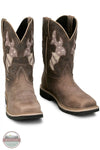 Justin SE4139 Bolt Antique Brown Water Buffalo Square Composite Toe Work Boot in Antique Brown pair shown together