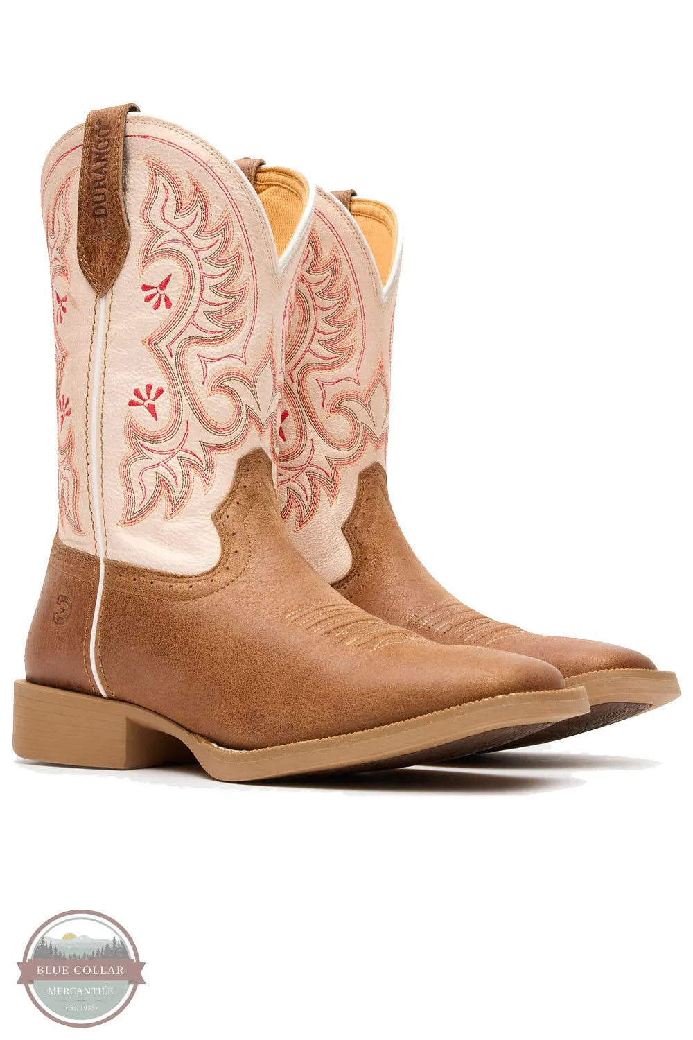 Durango DRD0482 Women's Shyloh Peach & Brown Western Boot pair front view