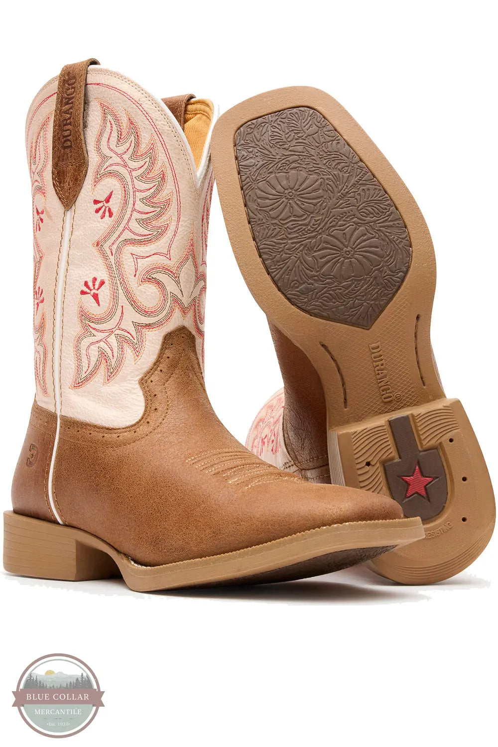 Durango DRD0482 Women's Shyloh Peach & Brown Western Boot showing sole detail