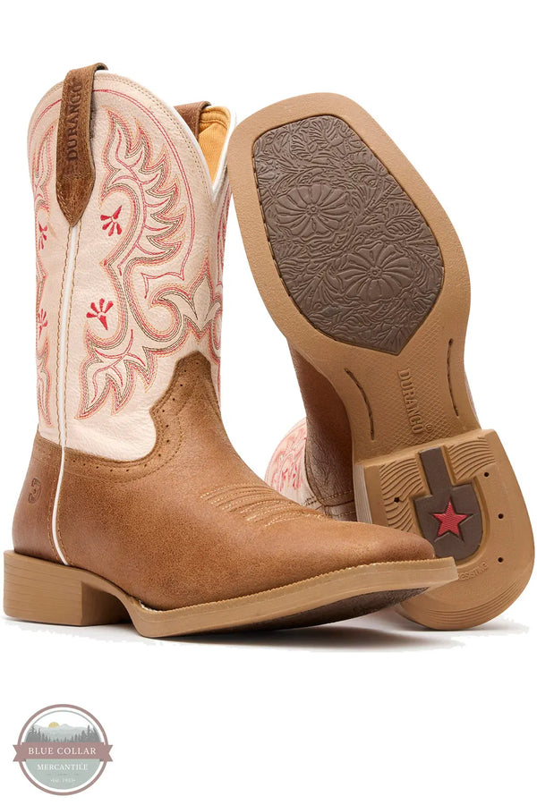 Durango DRD0482 Women's Shyloh Peach & Brown Western Boot showing sole detail