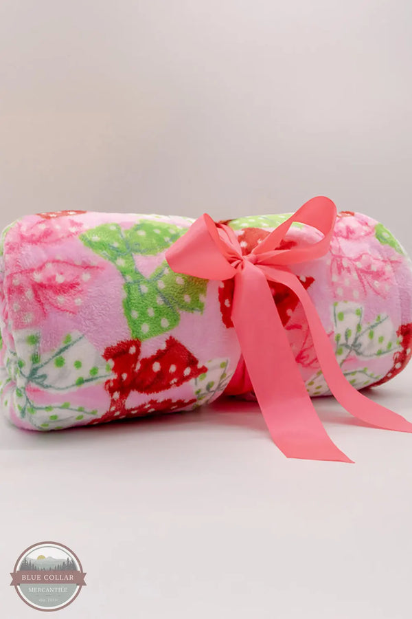 Simply Southern 0225-BLKT-SMPSFT-HLDY-DOTS Holiday Blankets Ribbon and Dots image
