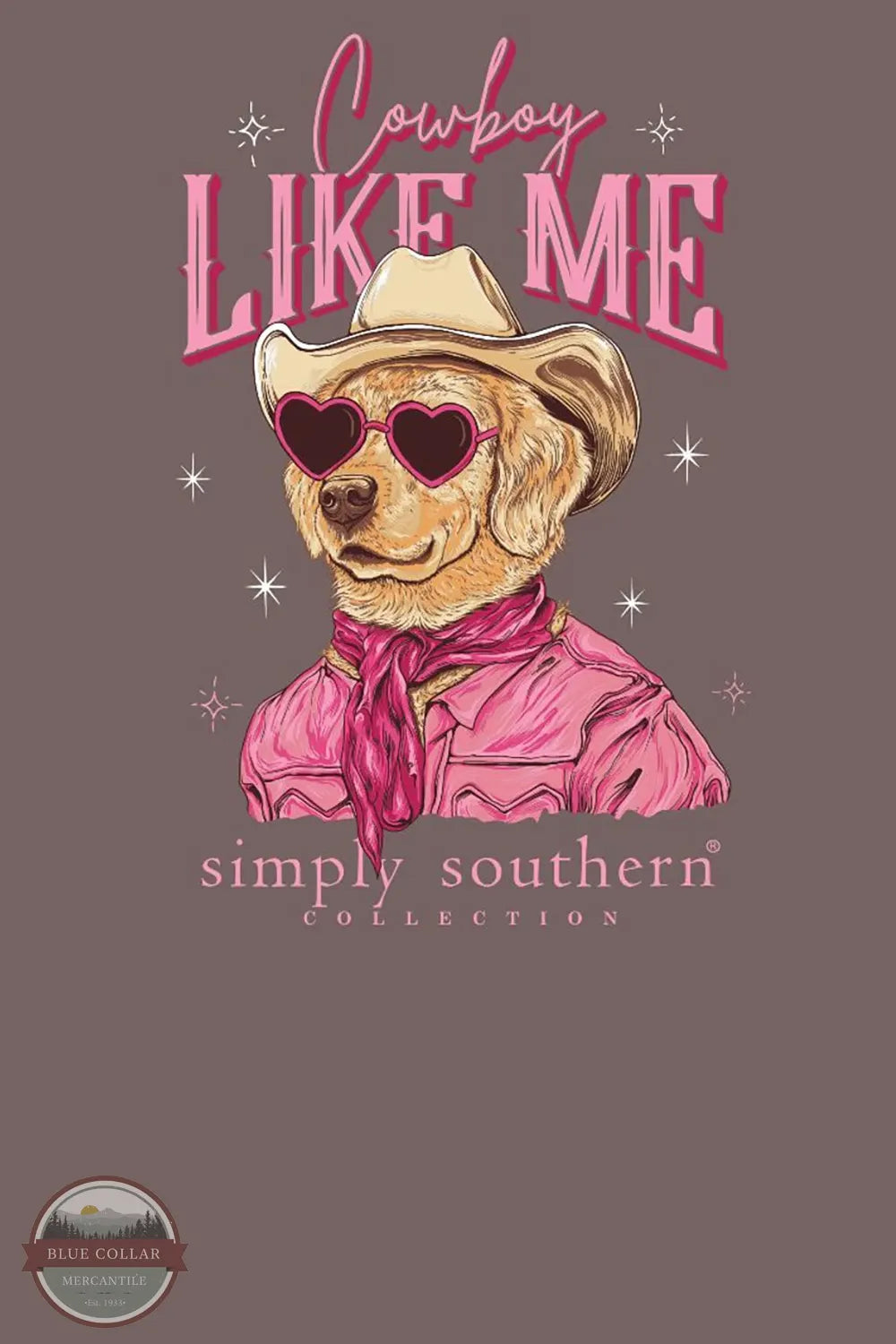 Simply Southern LS-LIKEME-MOCHA Cowboy Like Me Long Sleeve Shirt in Mocha Brown back imprint