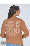 Simply Southern LS-GOD-CHSTNT God Is Good Long Sleeve T-Shirt in Brown, lifestyle rear design