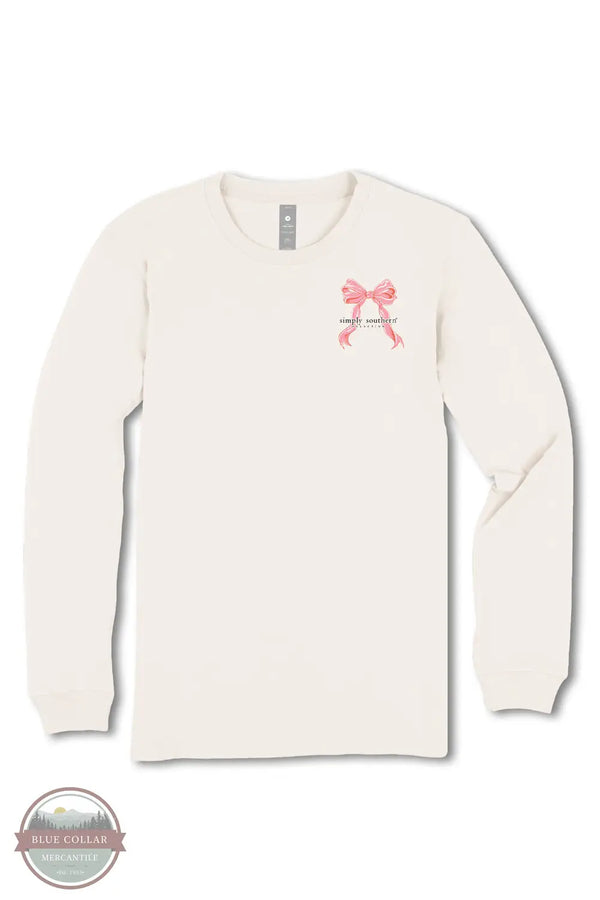 Simply Southern LS-HERD-LINEN Highland Cow Long Sleeve T-Shirt in Cream, front design