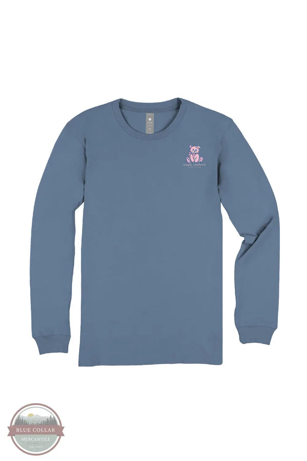 Simply Southern LS-TEDDYBEST-ICELAND Doing My Best Long Sleeve Shirt in Blue, front