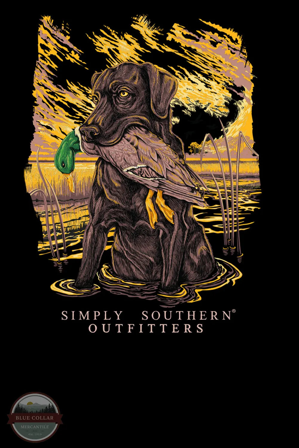 Simply Southern MN-LS-SWAMPDOG-BLK Swamp Dog Long Sleeve Shirt view of image print only