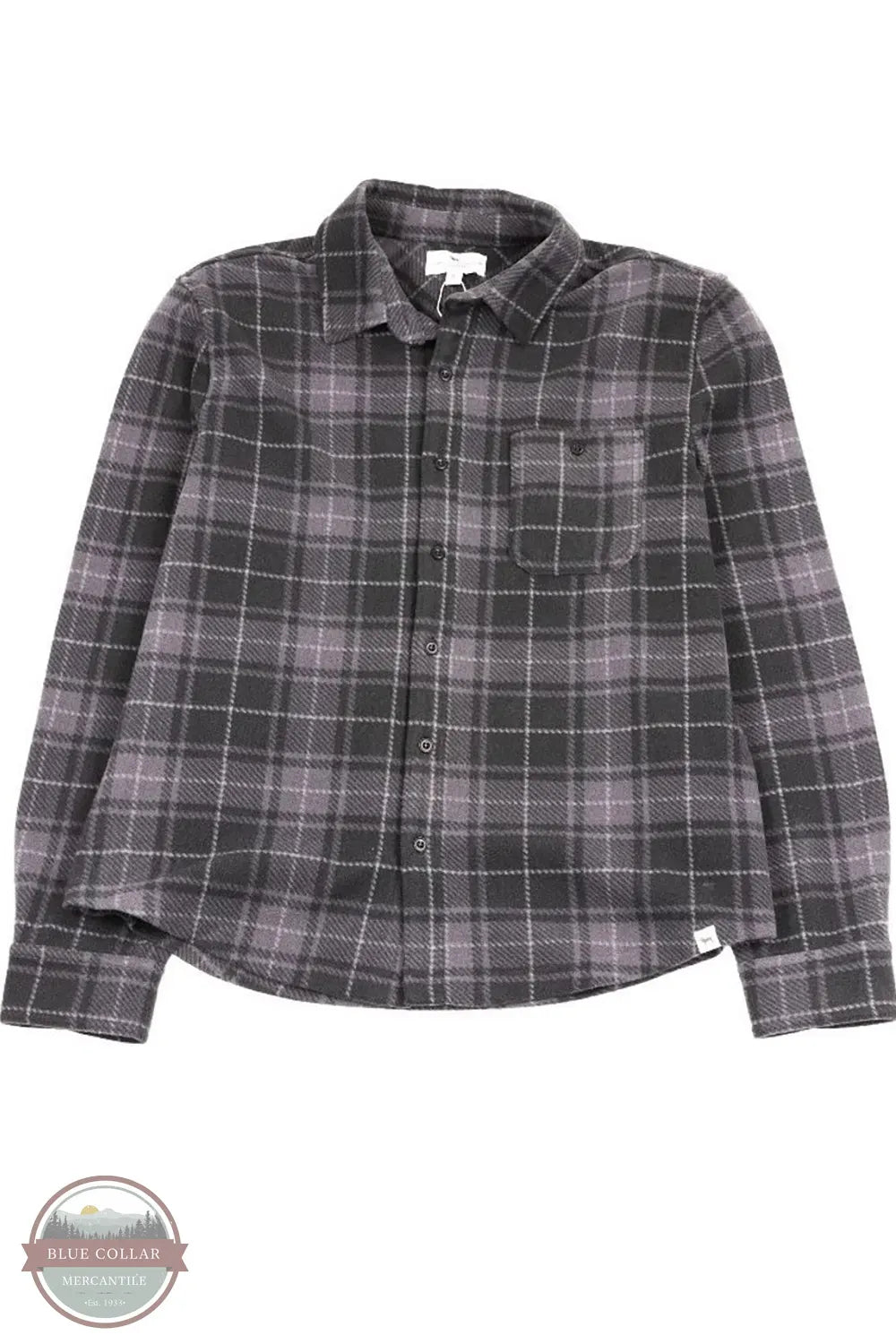 Simply Southern PP-0225-MN-SHKT-BRSH-PLDBLK Plaid Black Brushed Fleece Shacket image