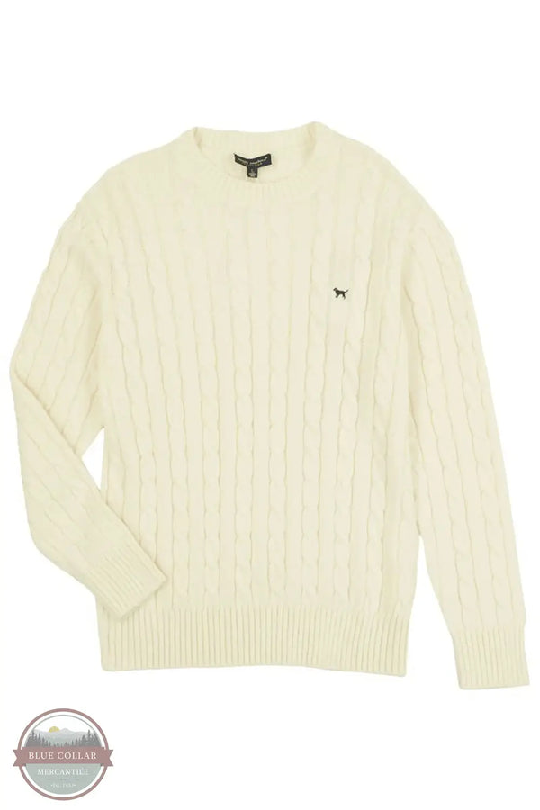 Simply Southern PP-0225-SWTR-EMMA-WHITE Emma Cable Knit White Sweater, front