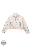 Simply Southern PP-0225-PULL-TAYLOR-BLUFL Taylor Half Zip Pullover in White with Blue Flowers, front