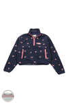 Simply Southern PP-0225-PULL-TAYLOR-PNKFL Taylor Half Zip Pullover in Navy with Pink Flowers, front
