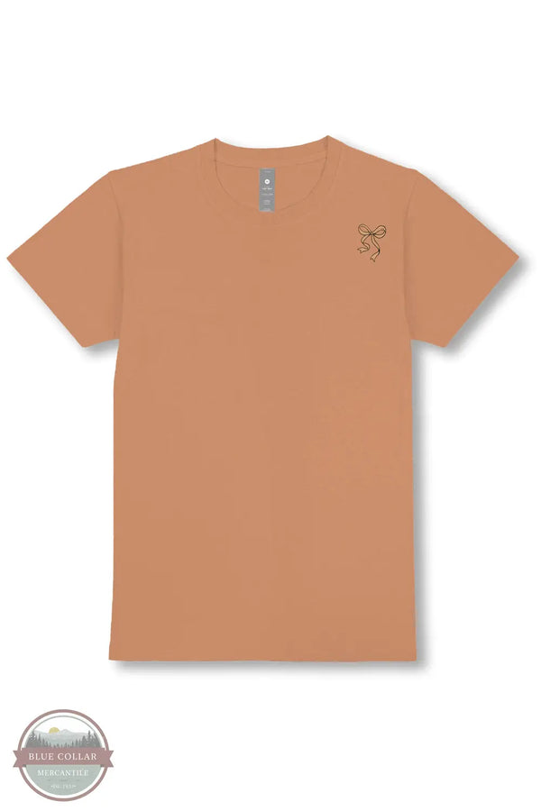 Simply Southern SS-CAMOCHRY-CHSTNT Camo Cherry Short Sleeve Shirt in Chestnut, front