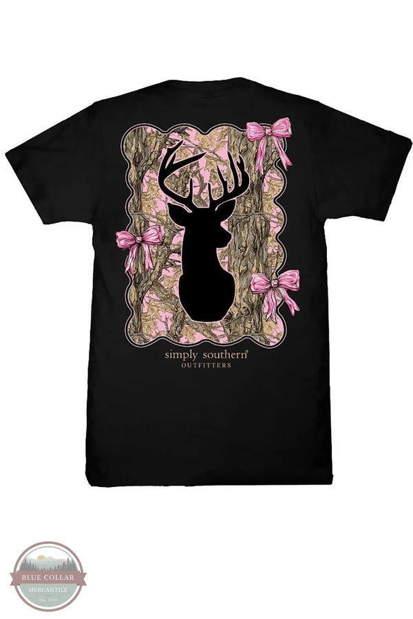 Simply Southern SS-DEER-BLK Deer Camo Short Sleeve T-Shirt back print on shirt