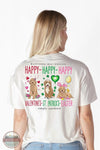 Simply Southern SS-HAPPY-OYSTER Happy Valentines - St. Patrick's- Easter Short Sleeve T-Shirt on model