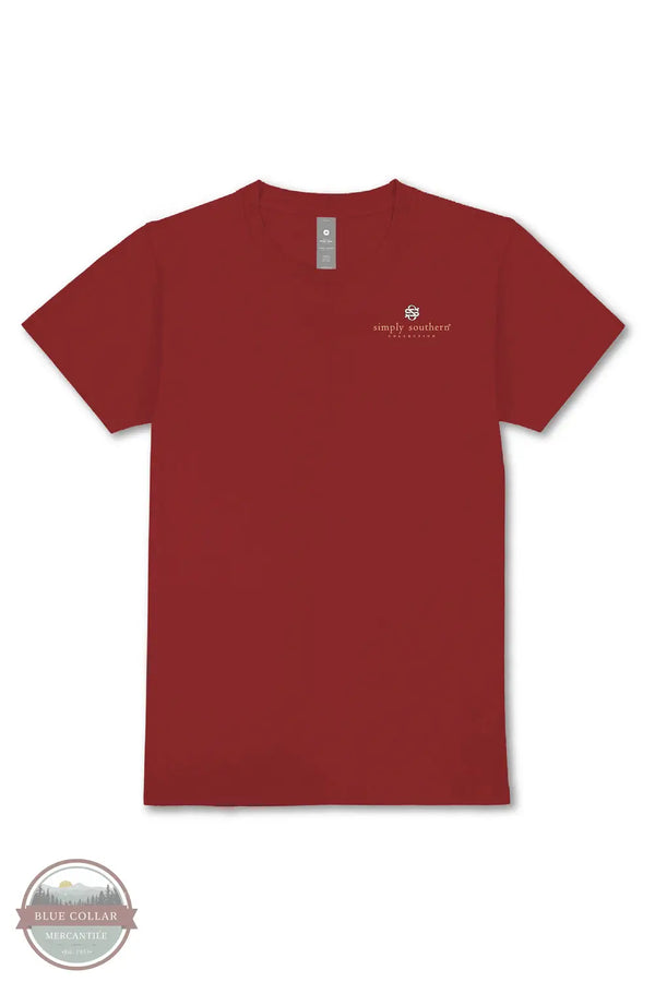 Simply Southern SS-HARVEST-CARMINE Harvest Pumpkin Short Sleeve Shirt in Red, front