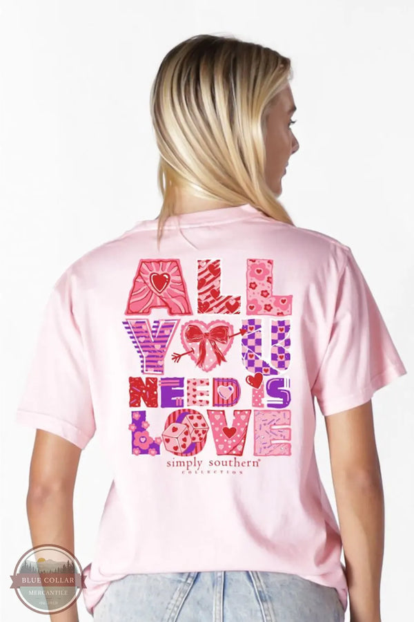 Simply Southern SS-LOVE-ROSY All You Need Short Sleeve Shirt back view