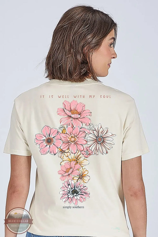 Simply Southern SS-SOUL-LINEN Well With My Soul T-Shirt on model