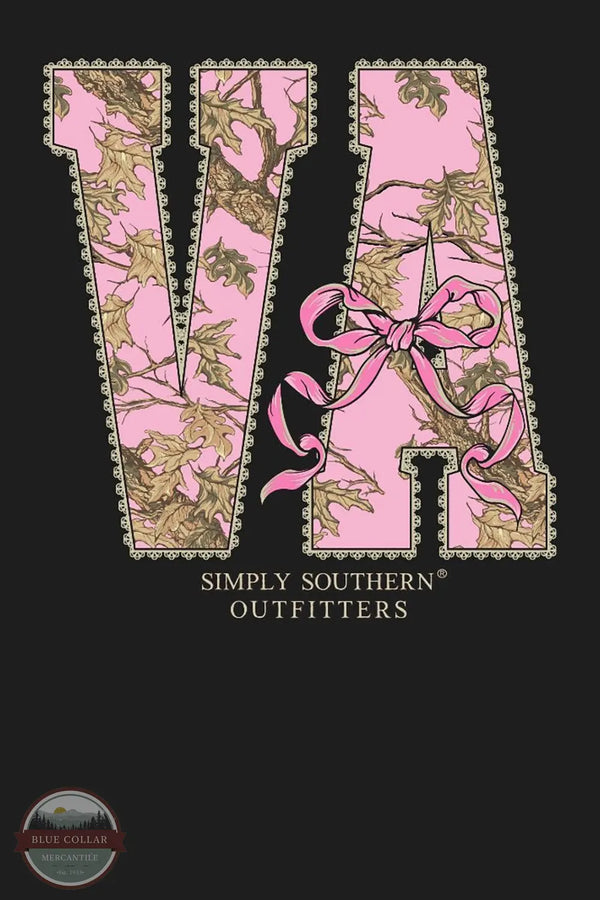 Simply Southern SS-STATE-VA-BLK Camo Virginia Short Sleeve T-Shirt VA print image