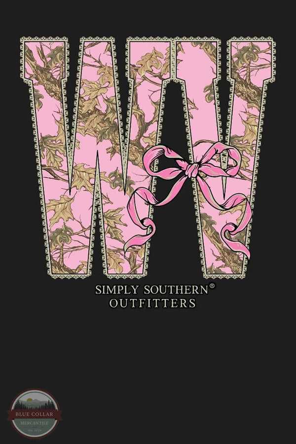 Simply Southern SS-STATE-WV-BLK Camo West Virginia Short Sleeve T-Shirt print image of WV in pink camo