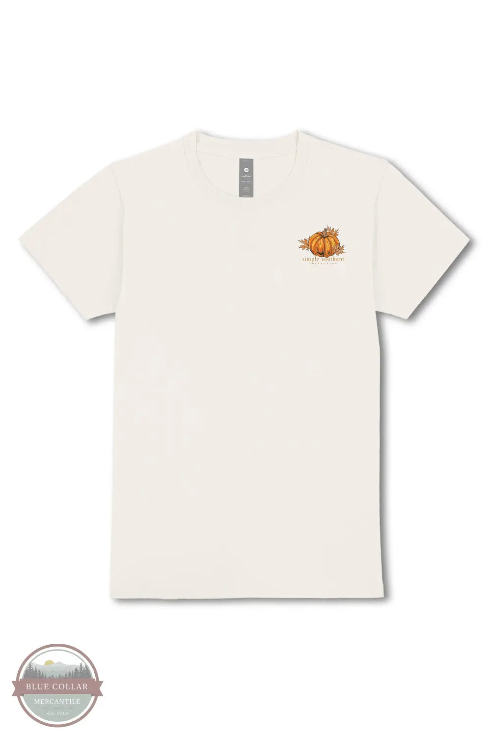 Simply Southern SS-TEDDYFALL-LINEN Leaves Falling Short Sleeve Shirt in Cream, front