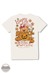 Simply Southern SS-TEDDYFALL-LINEN Leaves Falling Short Sleeve Shirt in Cream, rear
